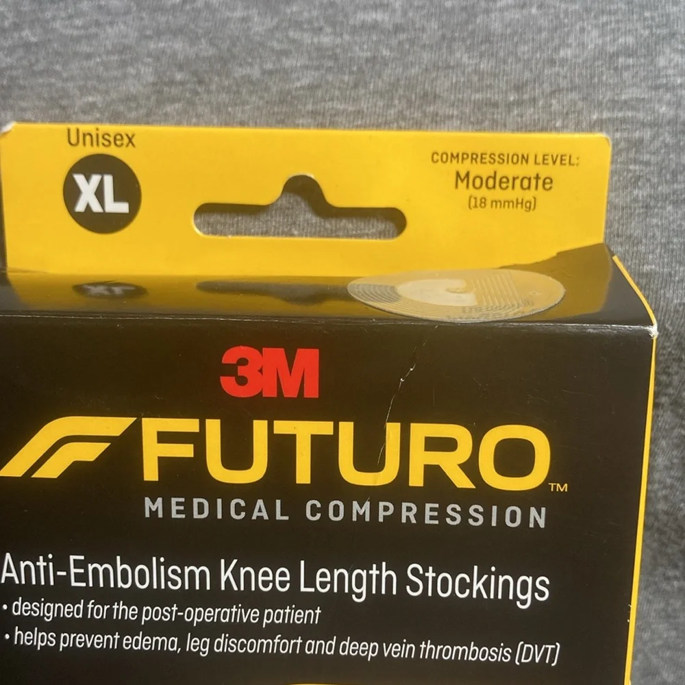 Futuro anti embolism knee length stockings white unisex XL